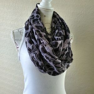 COACH. Leopard Pattern Black & Grey Scarf